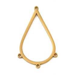 Teardrop Ионное покрытие (ip) 304 звенья компонентов люстры из нержавеющей стали, лазерная резка, золотые, слеза, 25x15x1 мм, отверстие : 1 мм