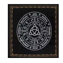 Black Velvet Altar Mats, Trinity Knot & Constellation Tablecloth, Tarot Card Cloth, Square, Black, 490x490mm