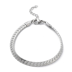Нержавеющая Сталь Цвет Не тускнеет 304 браслет из нержавеющей стали с панцирной цепью, цвет нержавеющей стали, 7-1/8 дюйм (18 см)