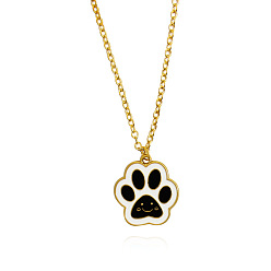 XL116 Colorful Smiling Cat Paw Pendant Necklace - Fashionable and Cute Jewelry for Best Friends