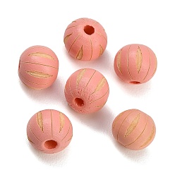 Pink Шима деревянные бусины, круглые, розовые, 10 мм, отверстие : 3 мм