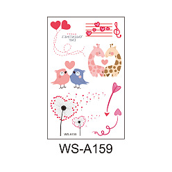 Heart Removable Temporary Water Proof Tattoos Paper Stickers, Valentine's day Themed Pattern, 12x7.6cm