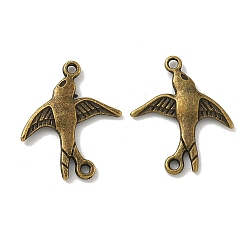 Античная Бронза Соединительные элементы в тибетском стиле, без кадмия, без никеля и без свинца, птица, античная бронза, 17x20x2 мм, отверстие : 2 мм