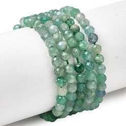 Изумруд Натуральные изумрудные бисерные пряди, круглые, граненые, 4 мм, отверстие : 0.7 мм, около 109 шт / нитка, 14.96'' (38 см)