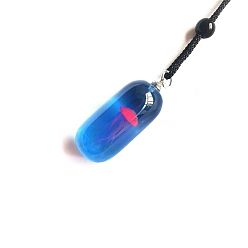 Deep Pink Luminous Glow in the Dark Resin Jellyfish Pendant Necklace for Women, Deep Pink, 27.56 inch(70cm)