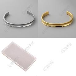 Платиновый & Золотой 2шт. 2 цвета браслеты-манжеты из нержавеющей стали, платиной и золотом, внутренний диаметр: 2-1/4 дюйм(5.7см) x 2-3/8 дюйм(5.9см), 1 шт / цвет