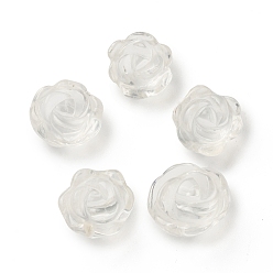 Quartz Crystal Natural Quartz Crystal Beads, Flower, 12~16x11.5~15x7~11mm, Hole: 0.8~1mm