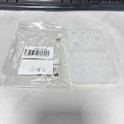 Белый 2шт. 2 стили силиконовых форм для изготовления бусин своими руками, прямоугольные, белые, 66~69x54~55x13.5~18.5 мм, отверстие : 2~5.5 мм, внутренний диаметр: 4~13 мм, 1 шт / стиль