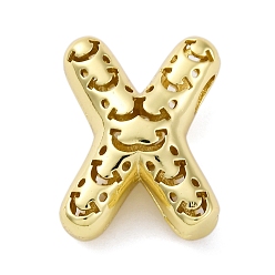 Letter X Латунные подвески, стойки покрытие, долговечный, без кадмия и без свинца, подвески с полыми буквами, Письмо X, 23.5x17.5x9.5 мм, отверстие : 4.7x3 мм