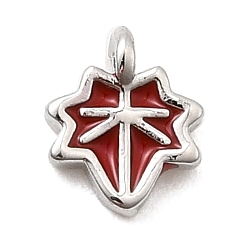 Красный Латунь эмаль прелести, лист, стойки покрытие, долговечный, без кадмия и без свинца, платина, красные, 6x5x1 мм, отверстие : 0.7 мм