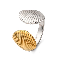 Золотой & Цвет Нержавеющей Стали 304 двухцветные манжетные кольца из нержавеющей стали, ионное покрытие (ip), золотые и нержавеющая сталь цвет, 14 мм