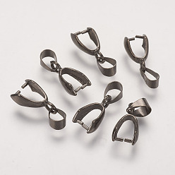 Черный Цвет Металла Держатели пончик из латуни, пешня для льда, металлический черный , 14x7 мм, отверстие : 4x6 мм