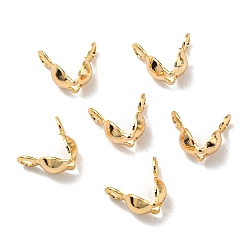 Real 14K Gold Plated Brass Bead Tips, Cadmium Free & Lead Free, Real 14K Gold Plated, 8x4mm, Hole: 1.4mm