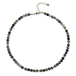 (RRHB277) Кристалл на подкладке из медово-бежевого цвета Богемные 5мм натуральные индийские агатовые круглые бусы для женщин, золотые, 14.96 дюйм (38 см)