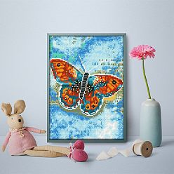 Butterfly Luminous DIY Diamond Painting Kits, including Painting Cloth, Resin Rhinestones, Diamond Sticky Pen, Tray Plate and Glue Clay, Butterfly, Cloth: 400x300mm