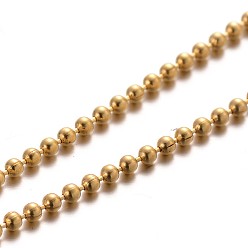Golden 304 Stainless Steel Ball Chains, Golden, 1.5mm