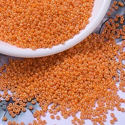 (RR473) Непрозрачный Оранжевый AB Миюки круглые бусины рокайль, японский бисер, 11/0, (rr 473) непрозрачный апельсин, 11/0, 2x1.3 мм, отверстие : 0.8 мм, Около 1111 шт / 10 г