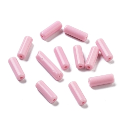 Pearl Pink Opaque Acrylic Beads, Column, Pearl Pink, 13.5x4.7mm, Hole: 1.4mm