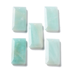 Flower Amazonite Natural Flower Amazonite Pendants, Faceted Rectangle Charms, 25x13x4~4.5mm, Hole: 1mm