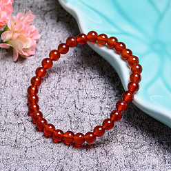 6MM-Natural Red Agate Natural 7A Red Agate Crystal Bracelet DIY Jadeite Beaded Bracelet Unisex Jewelry Handmade String 6/8/10/12/14MM