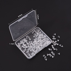 Clear 200Pcs Plastic Ear Nuts, Soft Clear Earring Backs Safety Bullet Clutch Stopper, Clear, Clear, 4x4mm, Hole: 1mm