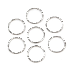 Stainless Steel Color 304 Stainless Steel Closed Jump Rings, Round, Stainless Steel Color, 22 Gauge, 8x0.6mm