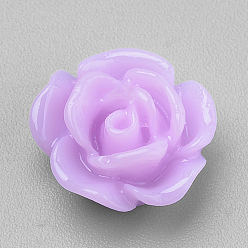 Plum Resin Cabochons, Rose Flower, Plum, 10x5mm, Bottom: 7~8mm