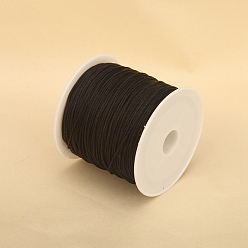 Black 50M Nylon Thread, Chinese Knot Cord, for Jewelry Making, Black, 0.8mm, about 54.68 Yards(50m)/Roll