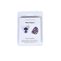 Amethyst Mushroom Shape Natural Amethyst Display Decorations, Reiki Energy Balancing Meditation Love Gift, Package Size: 95x95mm
