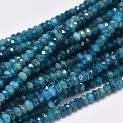 Apatite Faceted Rondelle Natural Apatite Bead Strands, 4x3mm, Hole: 0.8mm, about 156pcs/strand, 15.5 inch
