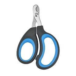 Dodger Blue Stainless Steel Pet Supplies Nail Clippers, with Plastic and Rubber Jacket, Dodger Blue, 100x65x9mm