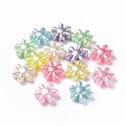 Mixed Color Imitation Pearl Acrylic Beads, Flower, Mixed Color, 14.5x13x5.5mm, Hole: 2mm, about 1086pcs/500g