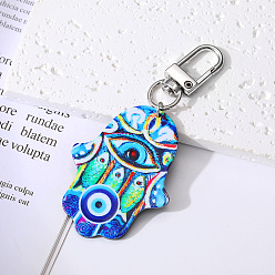 21# blue and white fish Vintage Hand-painted Acrylic Devil Eye Keychain Pendant Charm Jewelry