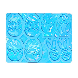 Egg Easter Pendants DIY Food Grade Silicone Mold, Resin Casting Molds, for UV Resin, Epoxy Resin Craft Making, Egg, 104x130mm