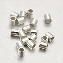 Silver 925 Sterling Silver Column Bead Spacers, Silver, 1.5x1.5mm, Hole: 0.5mm, about 770pcs/10g