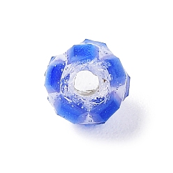 Azul Royal Cuentas de concha artesanales de colores, teñido, rondo, azul real, 5.5~6x5.5~6 mm, agujero: 1.2~1.4 mm