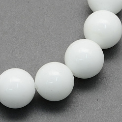 Porcelain Natural Porcelain Round Beads Strands, 6.5mm, Hole: 1mm, about 63pcs/strand, 15.5 inch