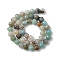 Flower Amazonite Natural Flower Amazonite Beads Strands, Round, 8mm, Hole: 1.2mm, about 48pcs/strand, 15.5 inch