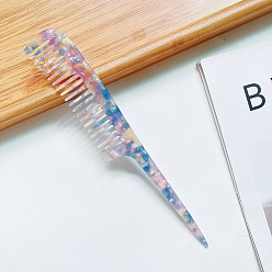 Starry Purple Marble Texture Anti-Static Hair Comb with Acetate Tail for European and American Hairstyles