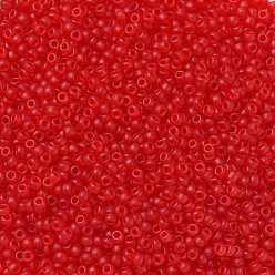 (RR140F) Matte Transparent Red Orange MIYUKI Round Rocailles Beads, Japanese Seed Beads, (RR140F) Matte Transparent Red Orange, 11/0, 2x1.3mm, Hole: 0.8mm, about 1100pcs/bottle, 10g/bottle