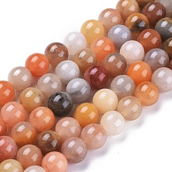 Other Jade Natural Jade Beads Strands, Round, 8.5mm, Hole: 1.2mm, about 48pcs/Strand, 15.47 inch(39.3cm)