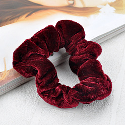 C91 burgundy Simple Plush Hairband for Autumn and Winter - Minimalist Hair Accessories.