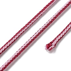 Pink 14M Duotone Polyester Braided Cord, Round, Pink, 2.5mm, about 15.31 Yards(14m)/Roll