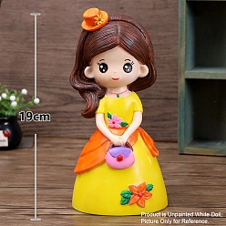 Hat DIY Unpainted Girl Gypsum Doll Crafts, Plaster Painted Dolls for Kids Painting & Drawing Toy Supplies, Hat Pattern, 19cm
