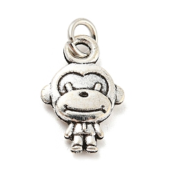 Обезьяна Подвески из тибетского сплава, без кадмия и без свинца, долговечный, Китайские знаки, обезьяна, 15.5x10x2 мм, отверстие : 3.2 мм