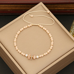 Другие Нефриты Богемный стиль натуральный другой нефрит плетеные браслеты из бусин для женщин, со стеклянными бусинами и жемчугом