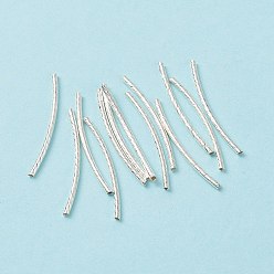 Серебро Бисера латунной трубки, изогнутые, серебряные, 30x2 мм, отверстие : 1 мм
