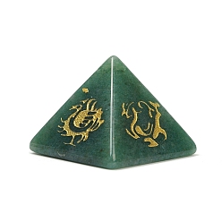 Зеленый Авантюрин Натуральный зеленый авантюрин оргонит пирамида витрина украшения, с символом, фигурка для украшения дома, энергетический камень рейки для исцеления, 30.5x30.5x24.5 мм