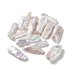 WhiteSmoke Natural Keshi Pearl Cultured Freshwater Pearl Beads, Baroque Pearls, Undrilled/No Hole, Irregular Rectangle, WhiteSmoke, 19.5~27x6.5~11x2.8~5.5mm