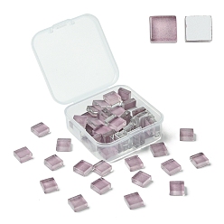 чертополох 60 шт. Прозрачные стеклянные кабошоны, квадратный, чертополох, 9.8x9.8x4 мм